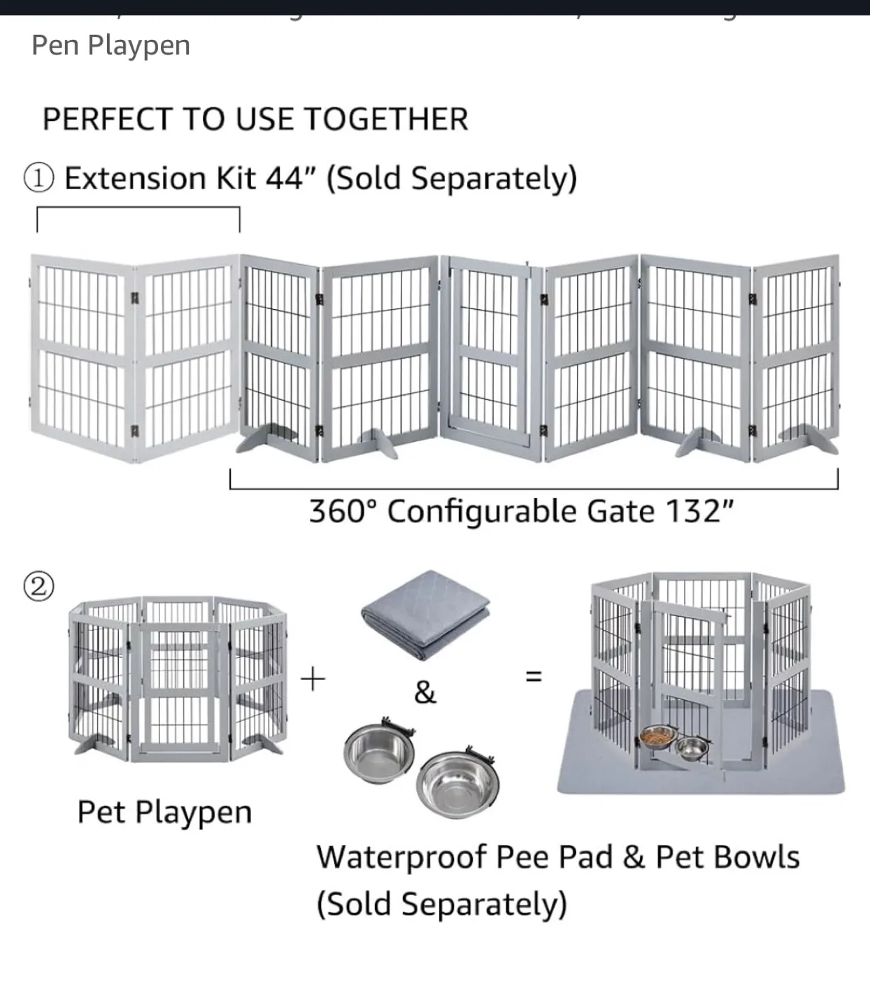 Grey 6 Panel Dog Playpen image indicator(6)