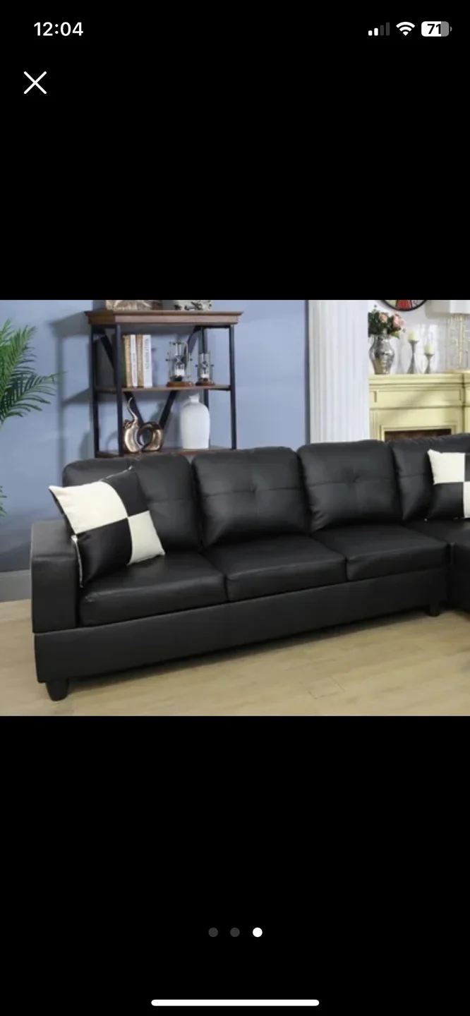 Black & White Checkered  Vegan Leather New- 2 cushion covers image indicator(2)