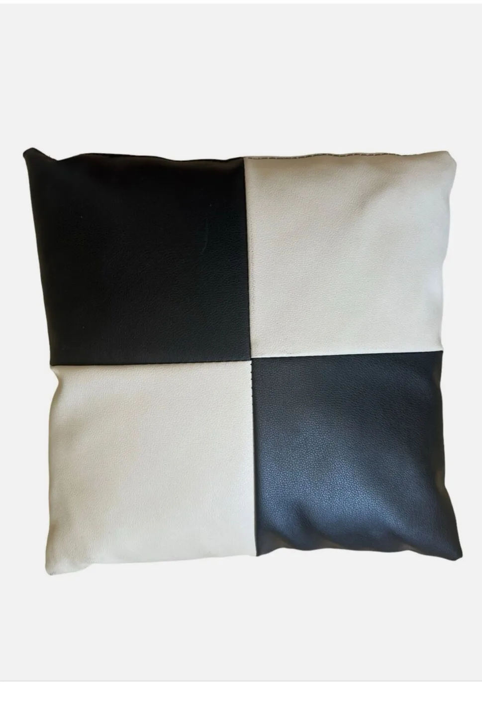 Black & White Checkered  Vegan Leather New- 2 cushion covers image indicator(3)