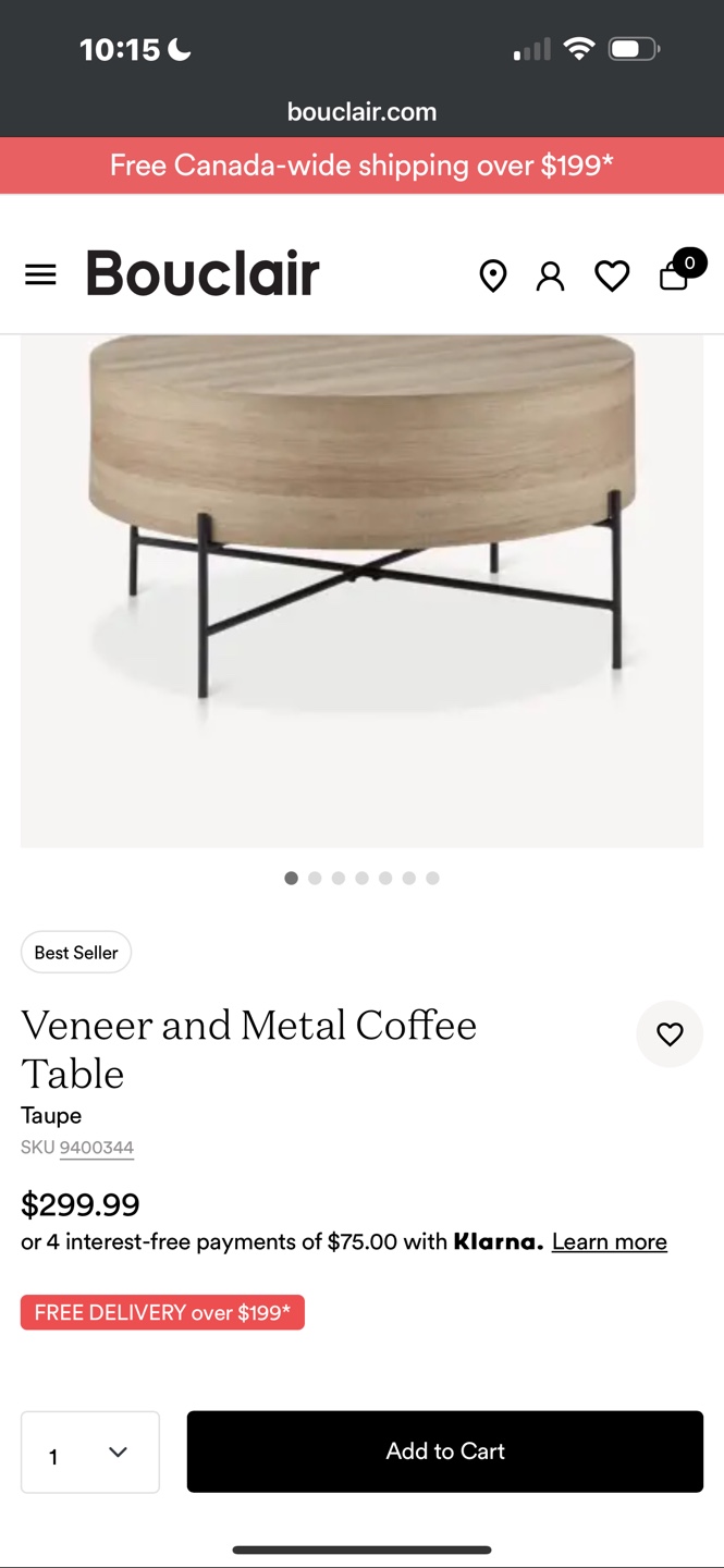 Bouclair Coffee Table