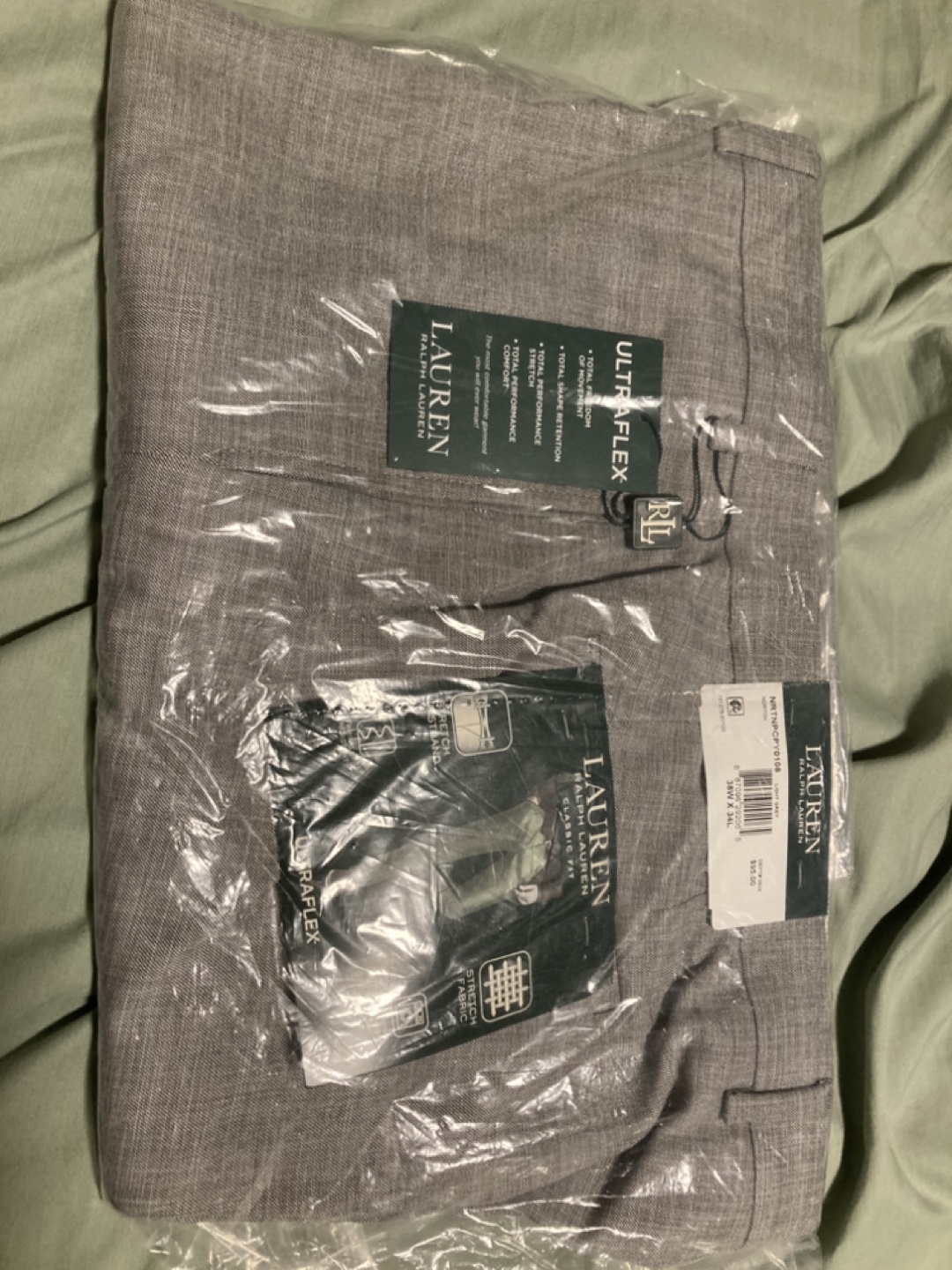 NEW Lauren Ralph Classic Fit Pants - Light Grey - Size 38W x 34L - photo 4