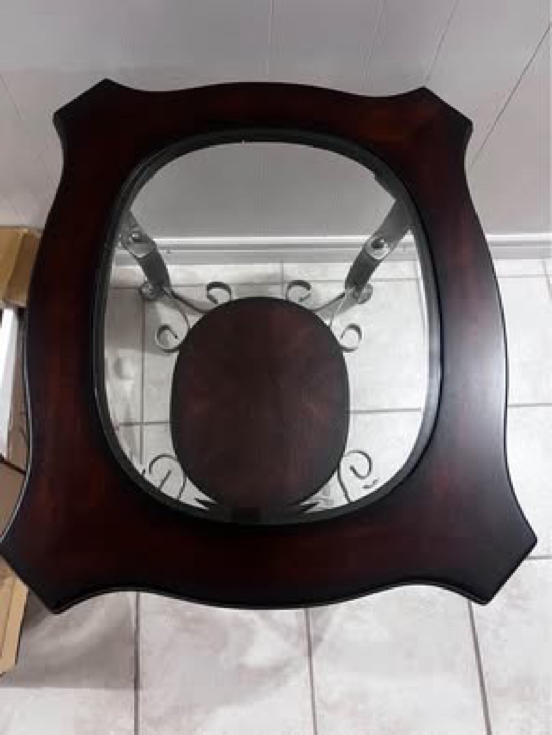Set of 2 Gently Used Glass Top Accent Tables - photo 2