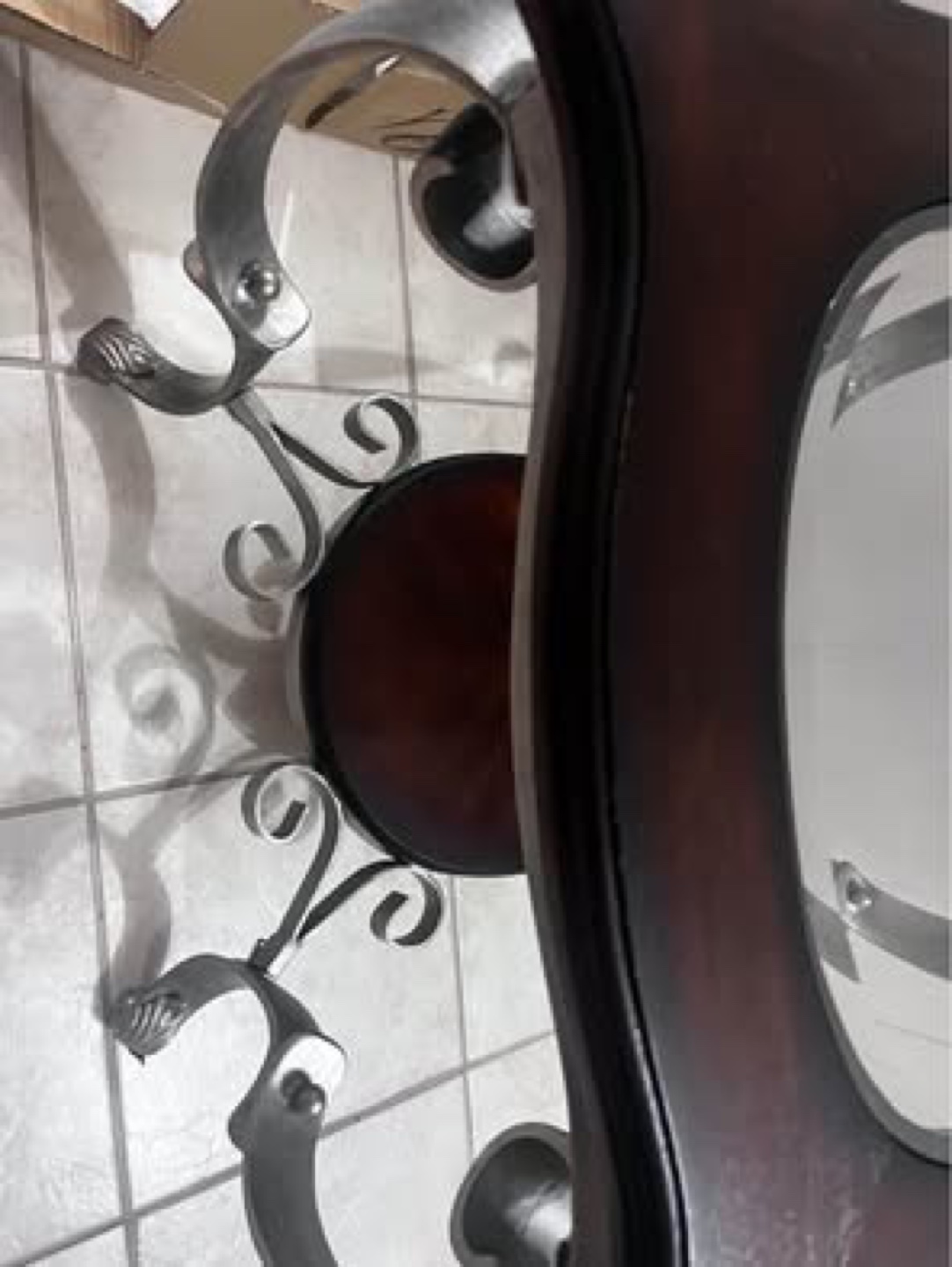 Set of 2 Gently Used Glass Top Accent Tables - photo 3