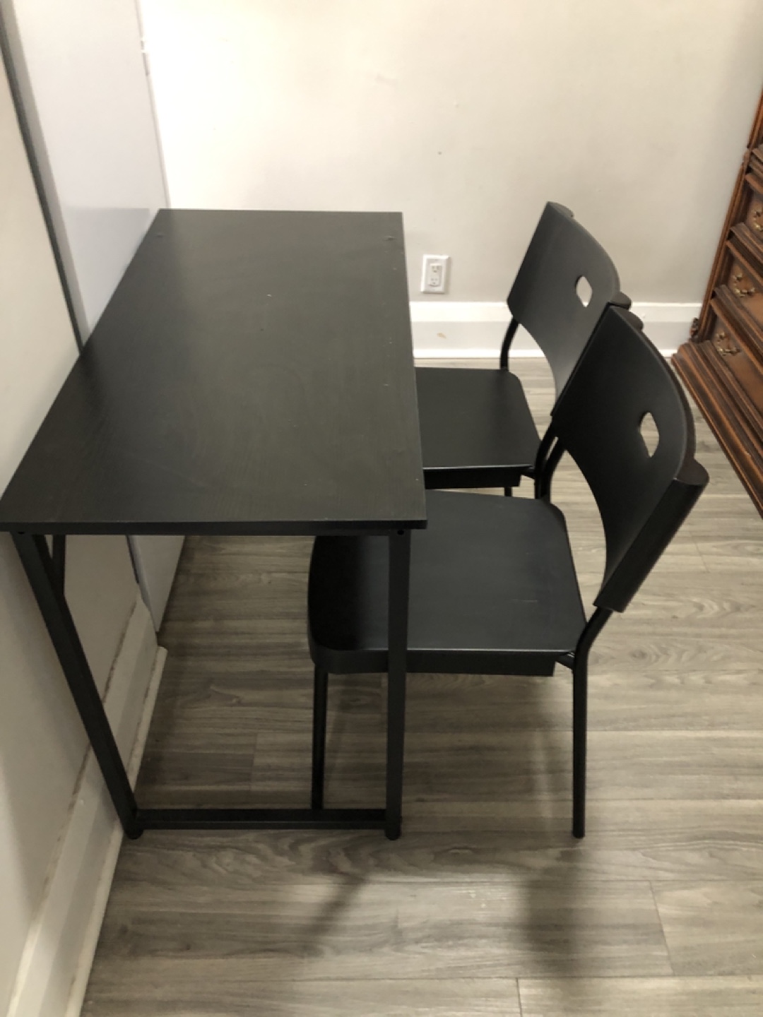 Black Desk & Two Chairs