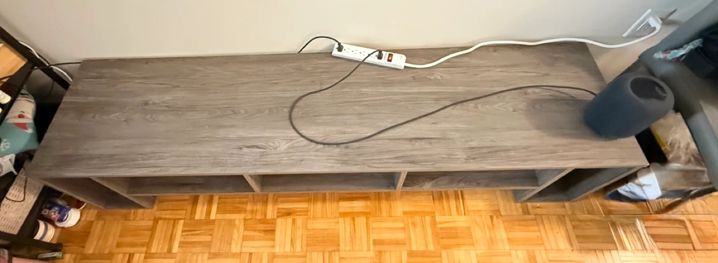 Rustik 72" TV stand: Walnut finish, open storage, smart design. image indicator(2)