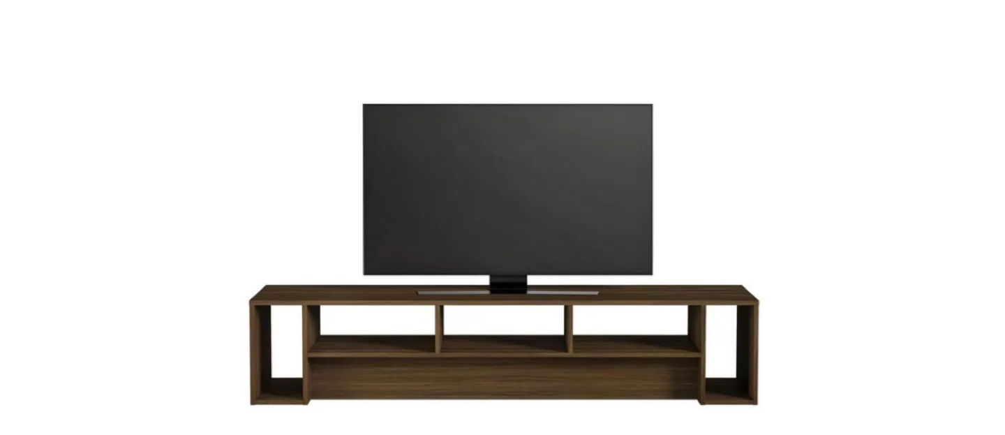 Rustik 72" TV stand: Walnut finish, open storage, smart design. image indicator(3)
