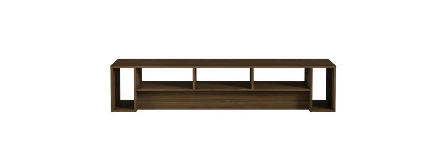 Rustik 72" TV stand: Walnut finish, open storage, smart design. image indicator(4)