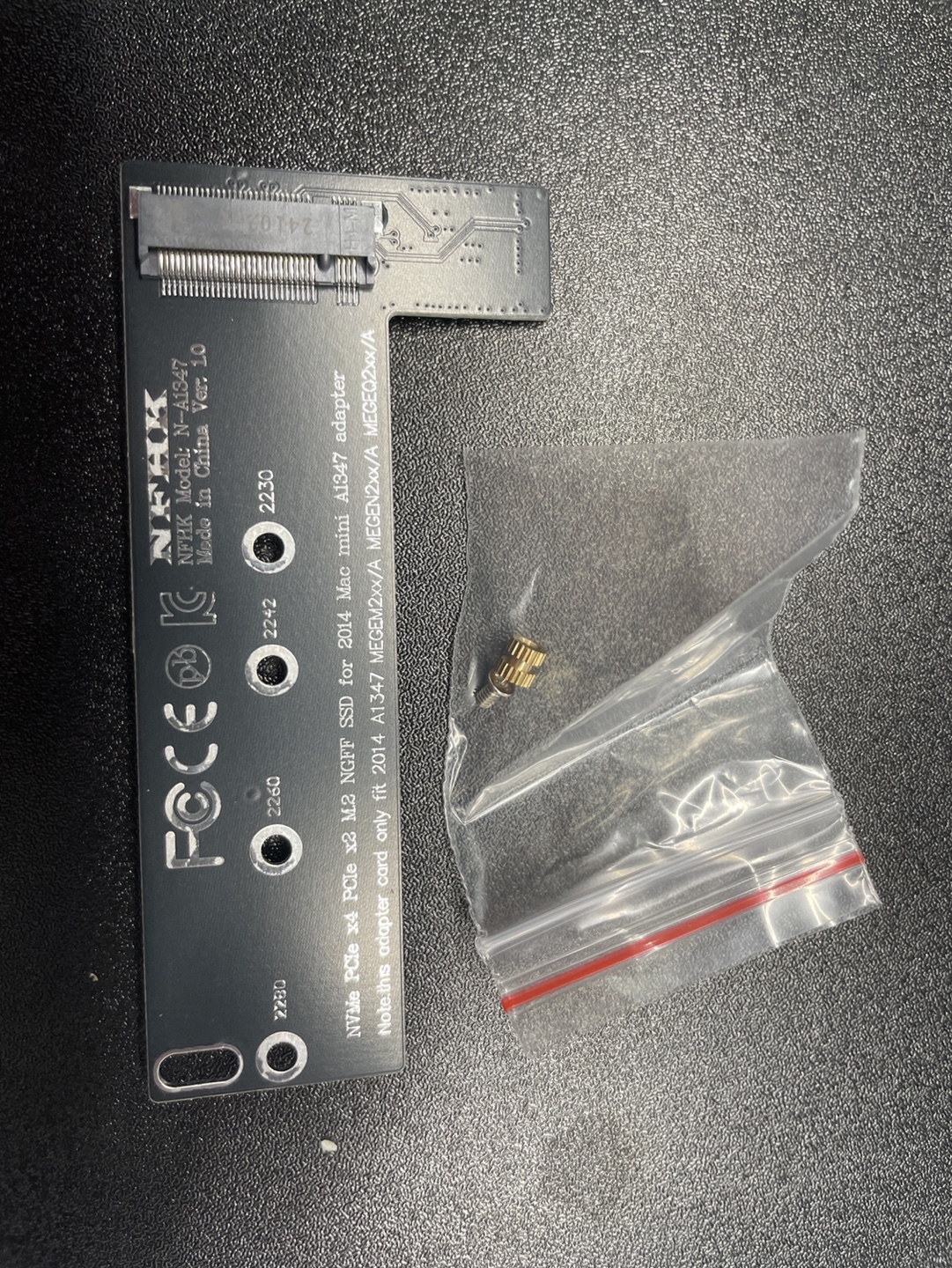 NGFF SSD to PCIe adapter for 2014 Mac Mini