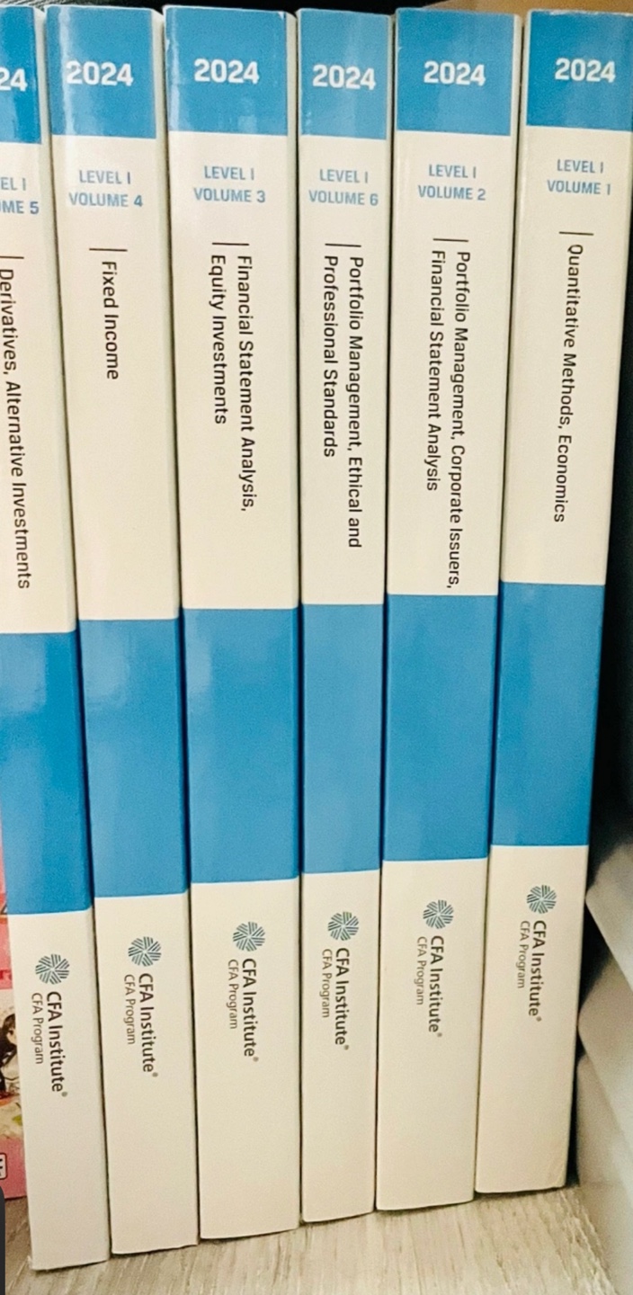 CFA Institute Level 1 Exam Study Materials (Volumes 1-6)