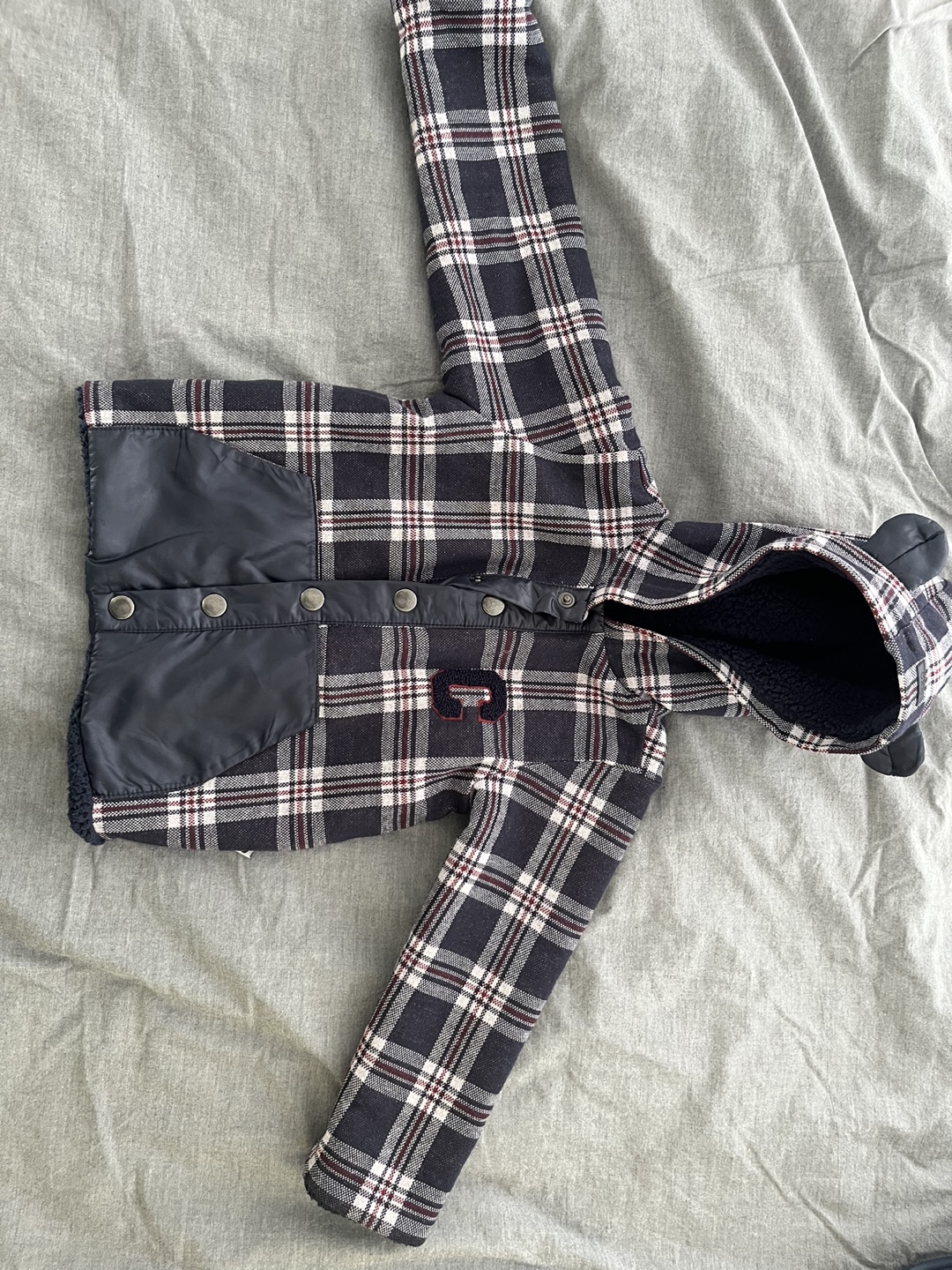 Caramel Baby & Child Plaid Fleece Jacket