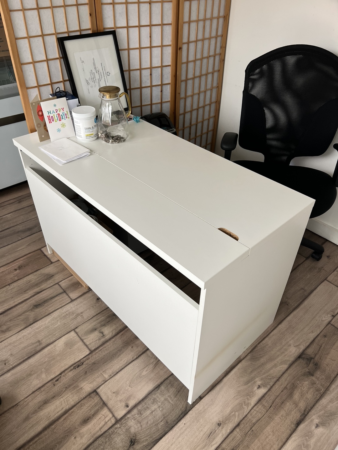 White Desk with Storage