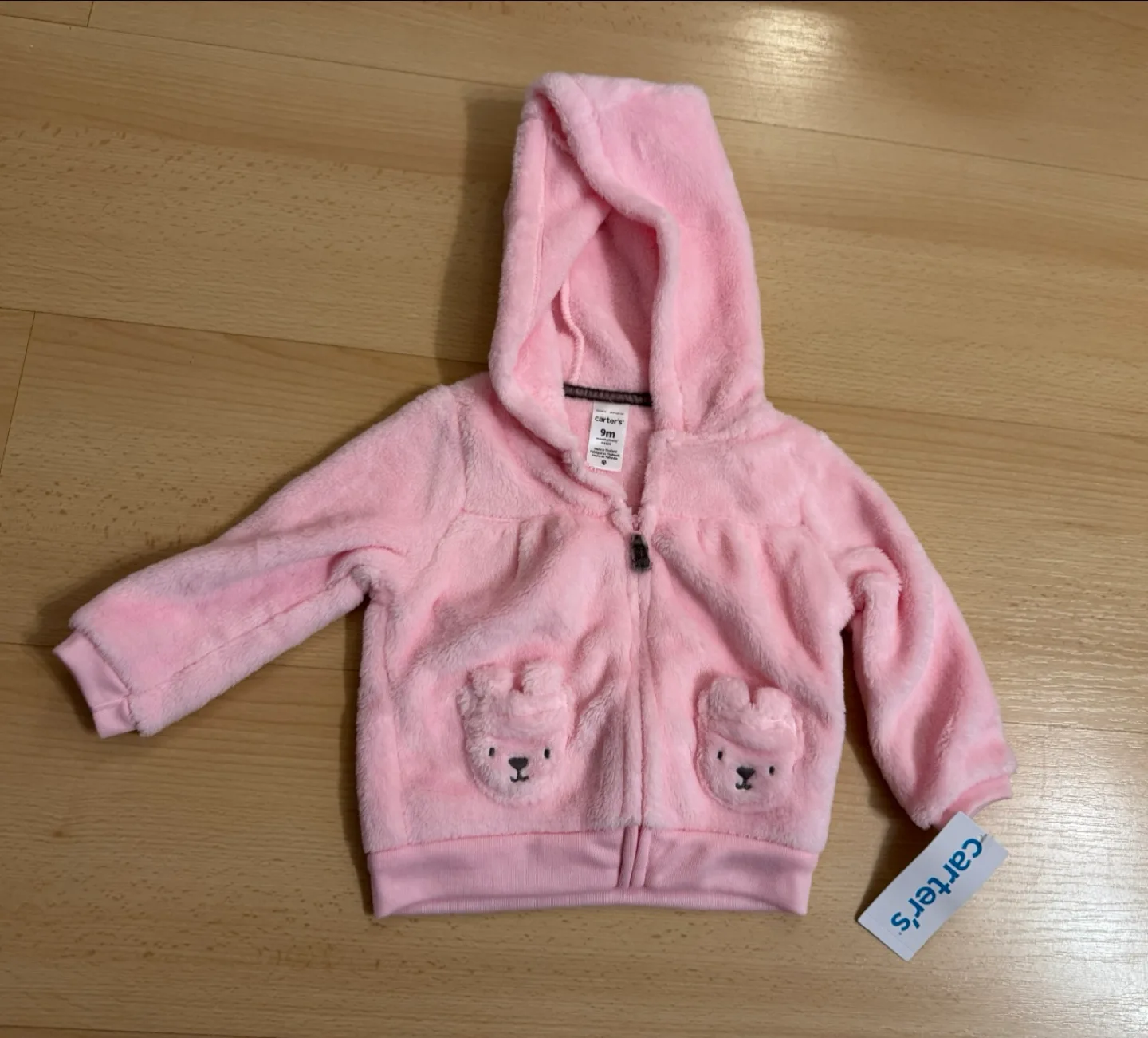 Brand new Carter's Pink Fleece Zip-Up Hoodie 9 Months thumbnail