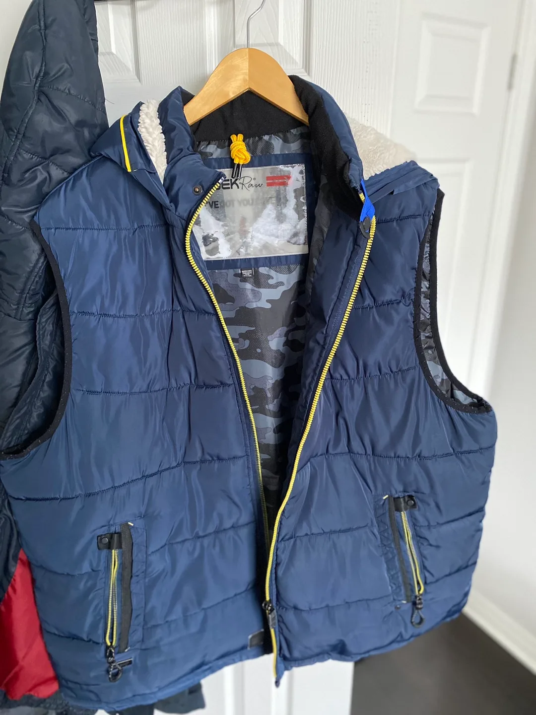 Blue Puffer Vest with Sherpa Lining