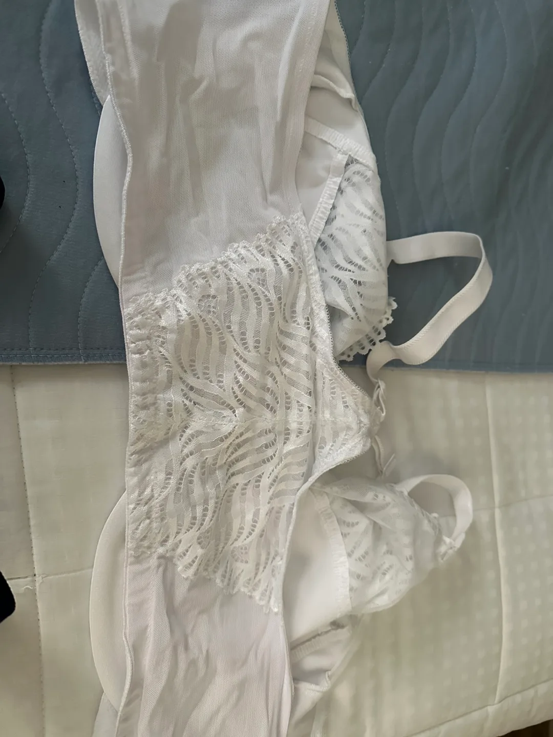 Glamorise White Lace Bra Size 48DD image indicator(3)