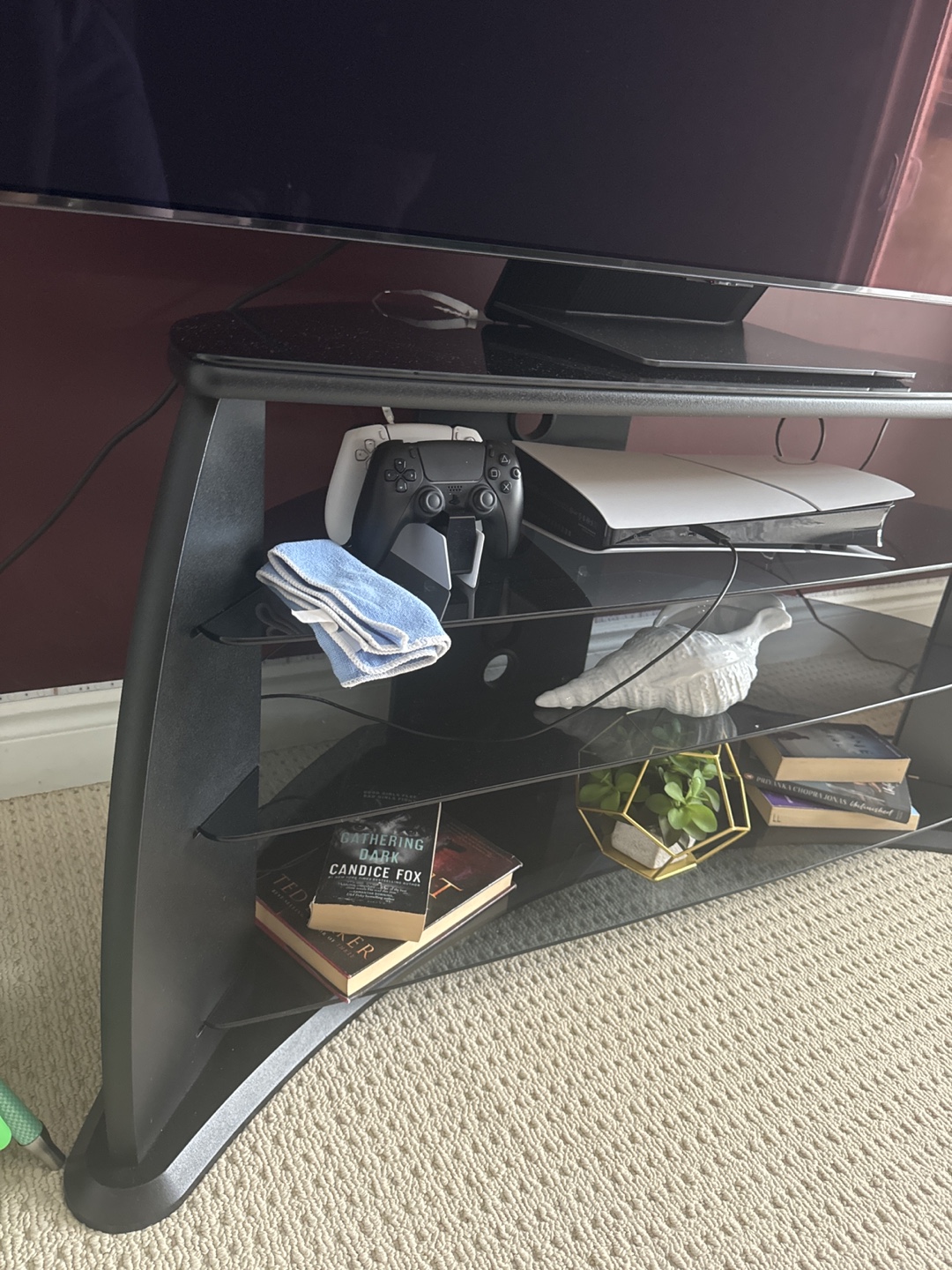 Black Glass TV Stand - photo 3