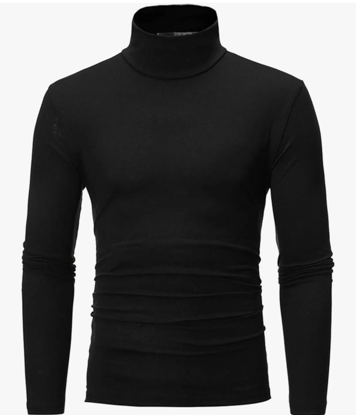 Men's Black Turtleneck Long Sleeve Shirt thumbnail