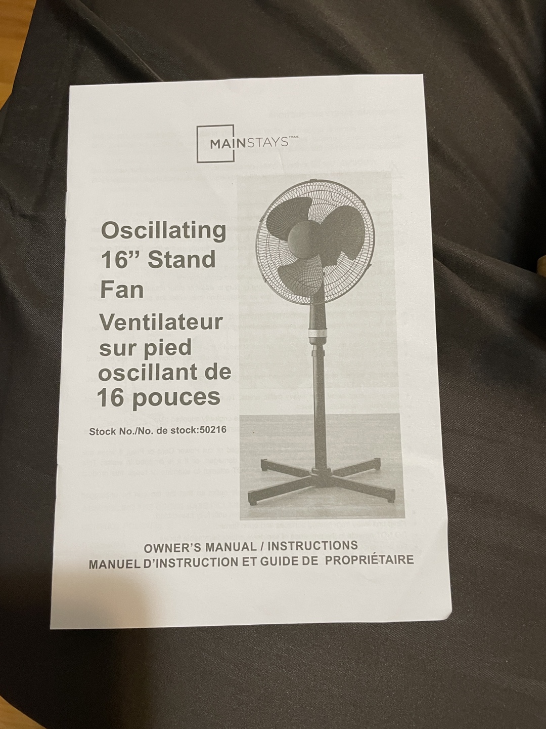 Wallmart Mainstays 16-inch Oscillating Stand Fan - photo 2