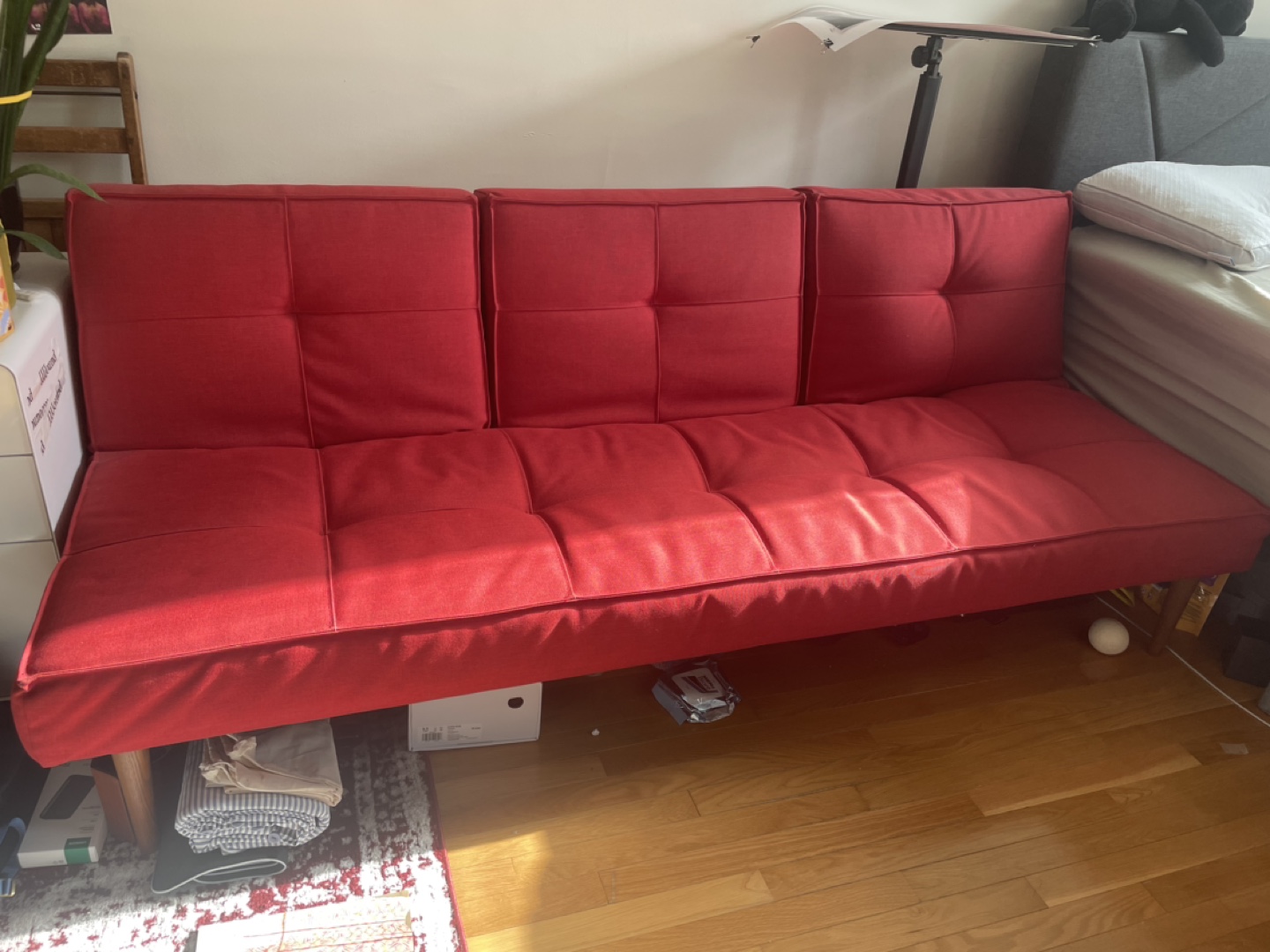 Red convertible couch