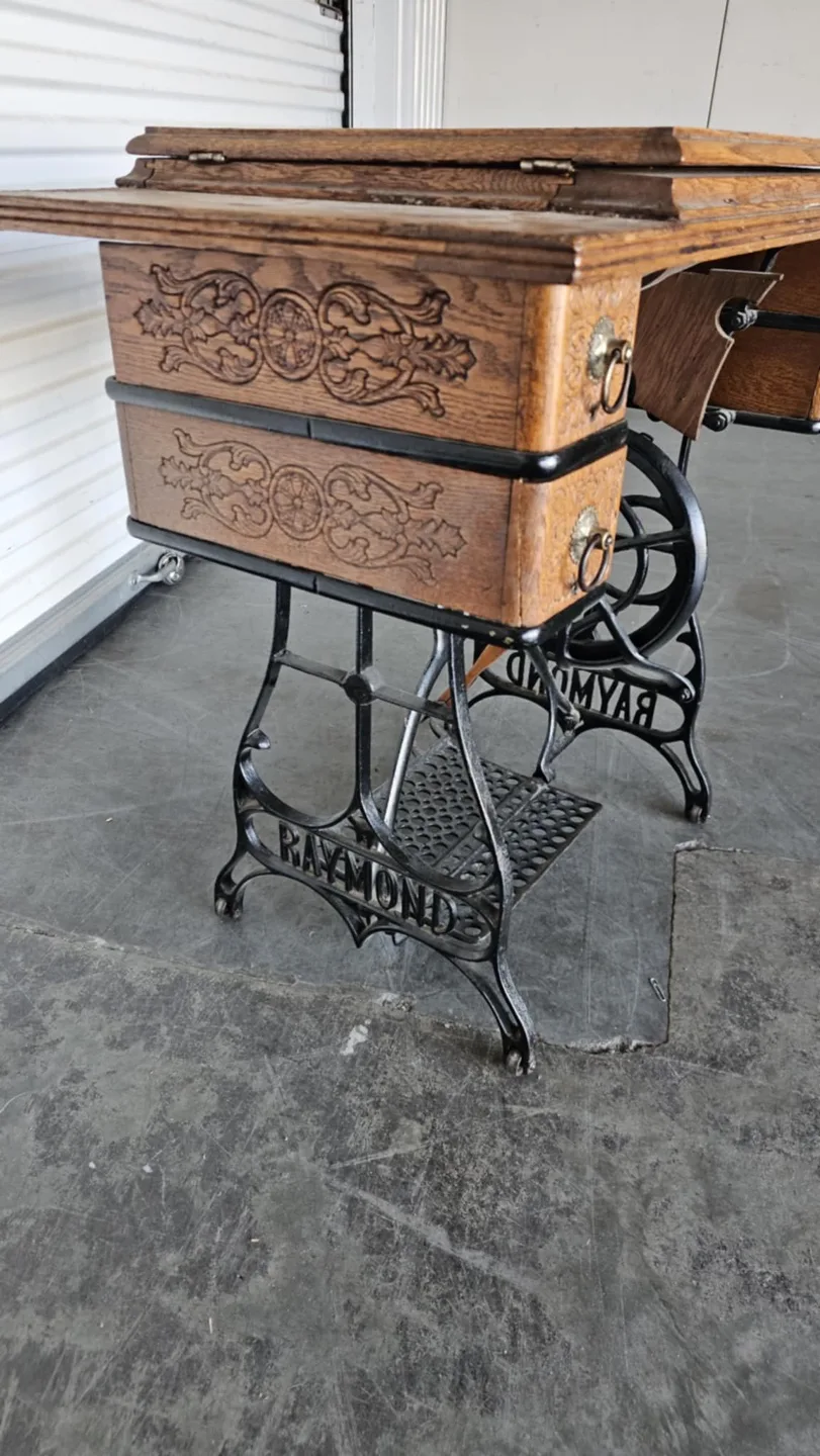 Antique Raymond Sewing Machine Table image indicator(6)