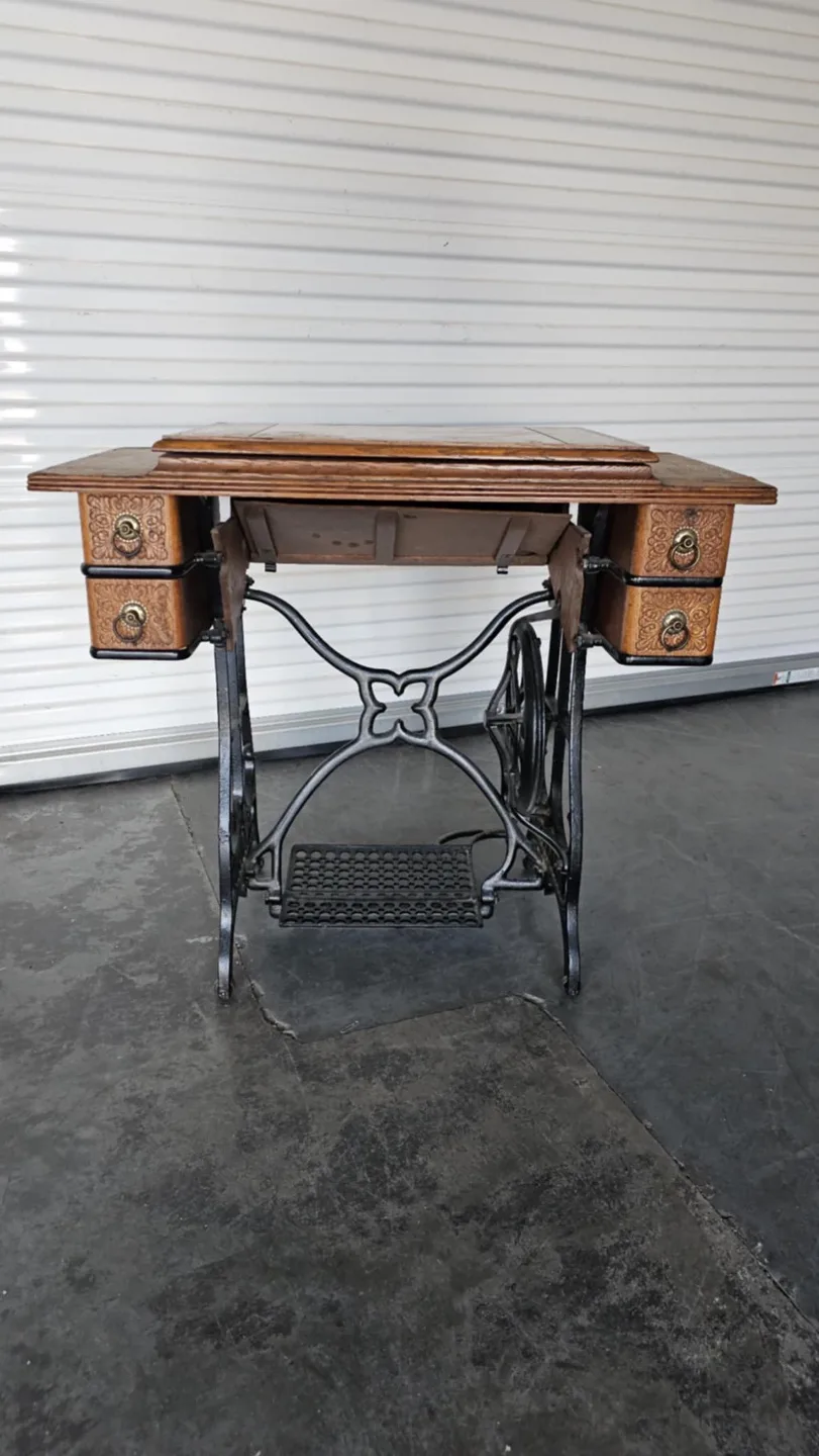 Antique Raymond Sewing Machine Table image indicator(2)