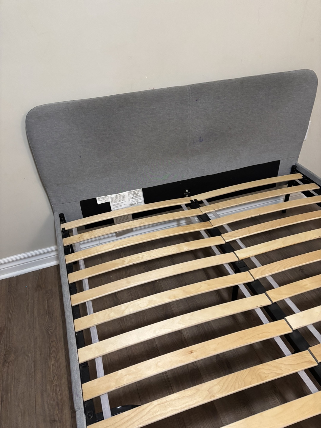 Double full size bed frame and side table for free - photo 3