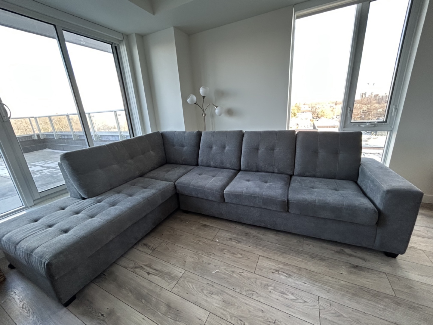 Grey sectional sofa / couch - photo 2