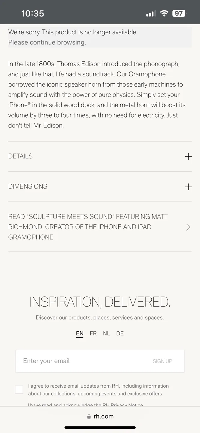 Restoration Hardware Gramophone Amplifier - Rare image indicator(2)