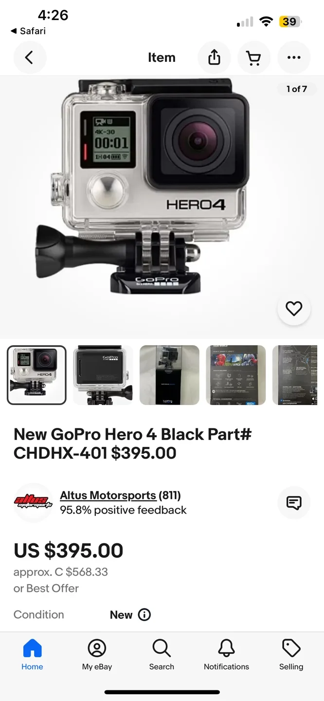 GoPro Hero 4 with accessories image indicator(6)