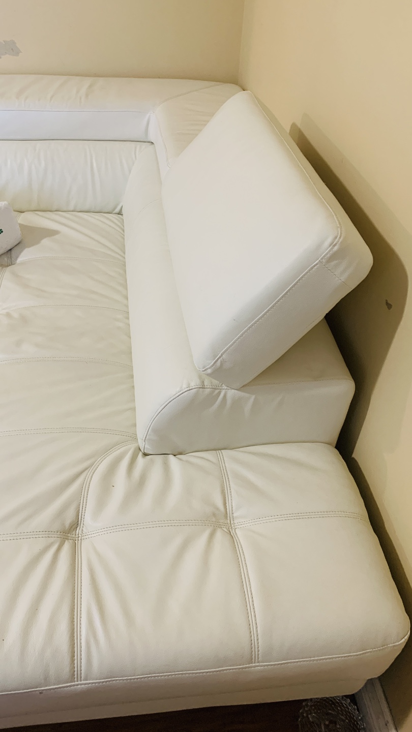 White Leather Sectional Sofa - photo 3