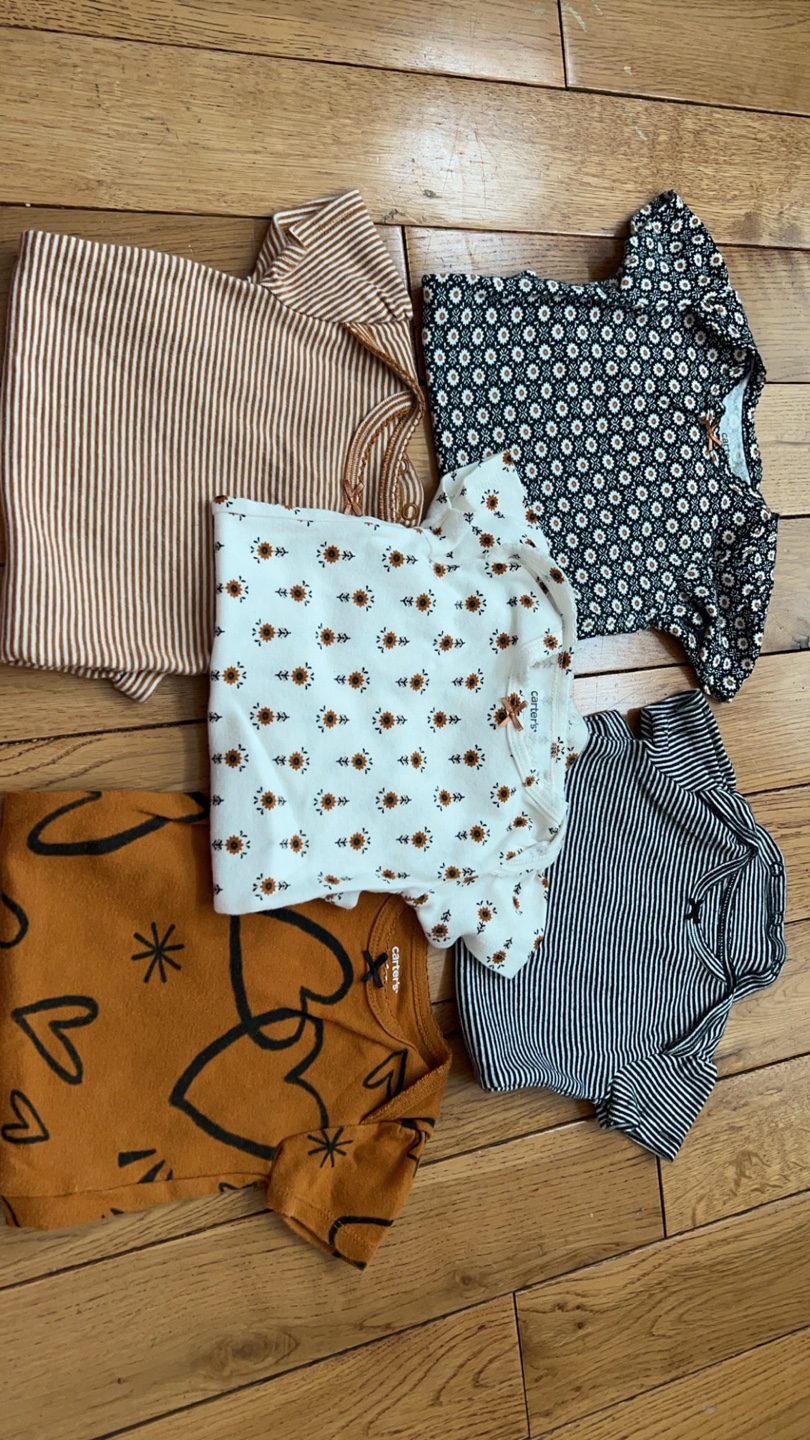 5 Pack Baby Girl Bodysuits  6 months
