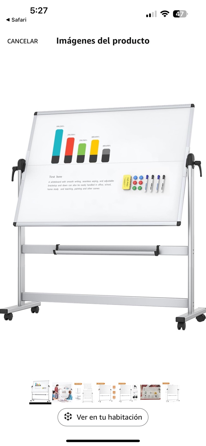 Double Sided Whiteboard on Rolling Stand