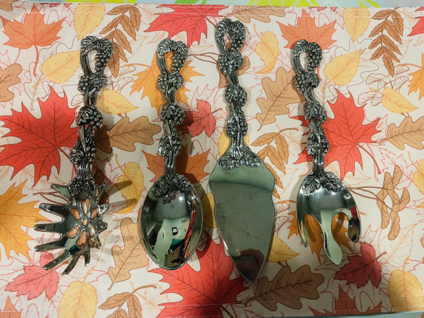 Set of 4 Silver Serving Utensils