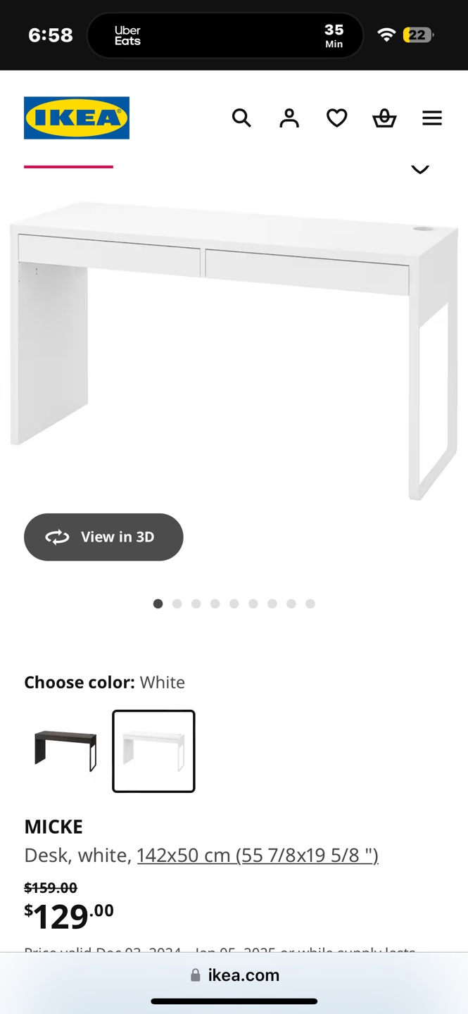 IKEA MICKE Desk, White - photo 3