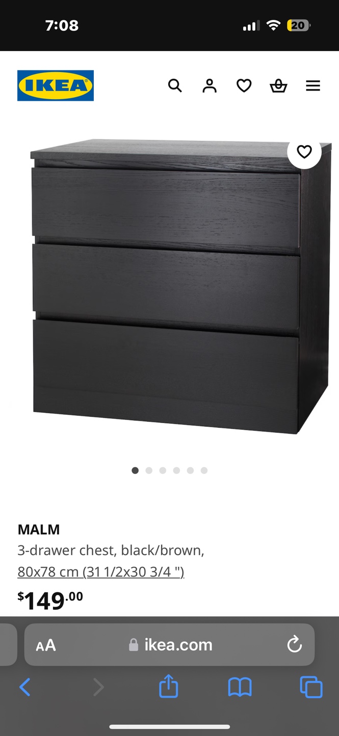 IKEA MALM 3-drawer dresser / nightstand - photo 3