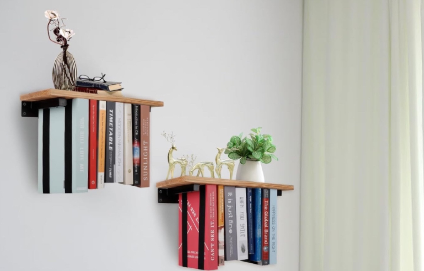 2 Floating Bookshelf with elastic bands - photo 2
