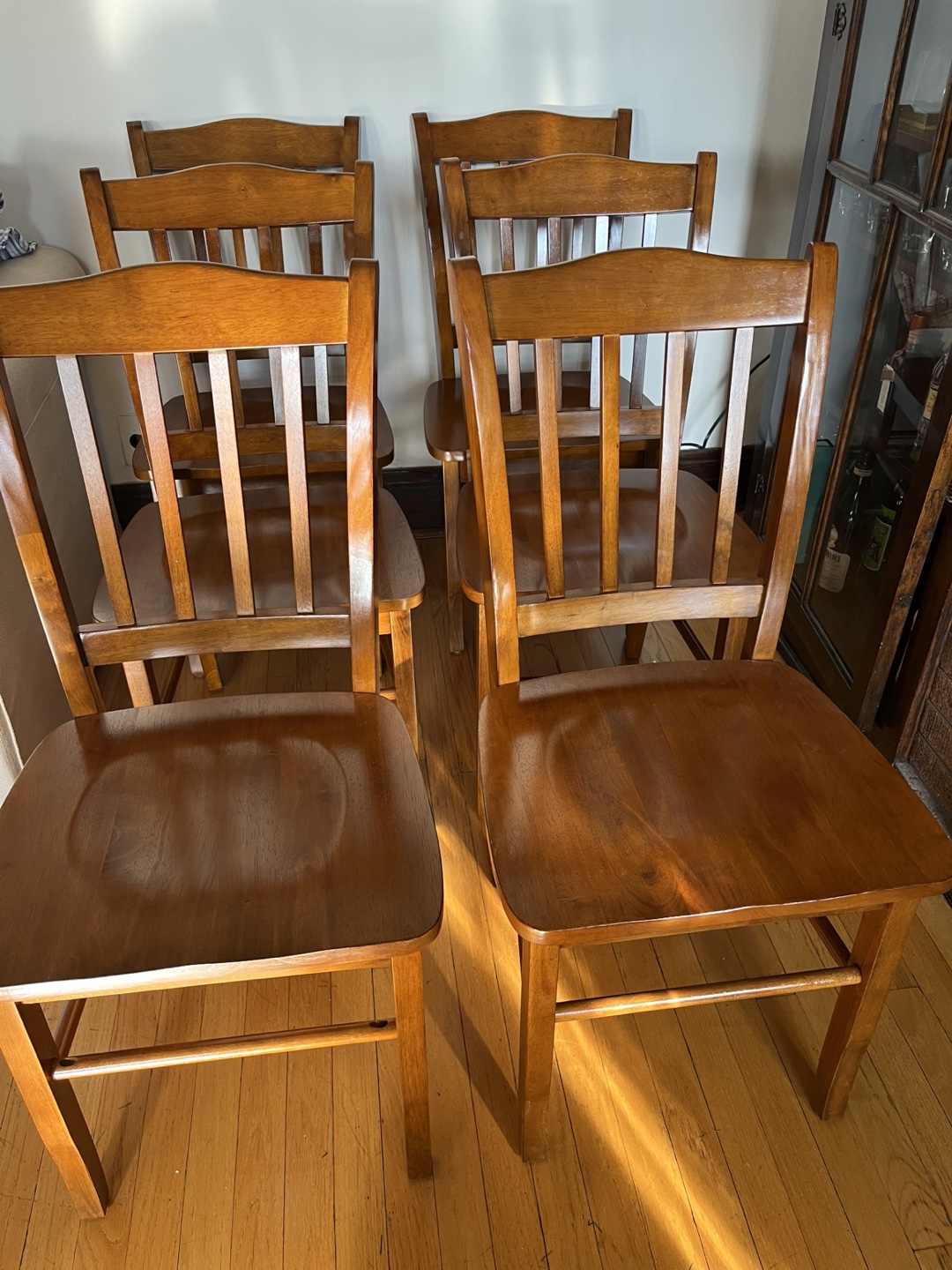 Set of 6 Wooden Dining Chairs - photo 2
