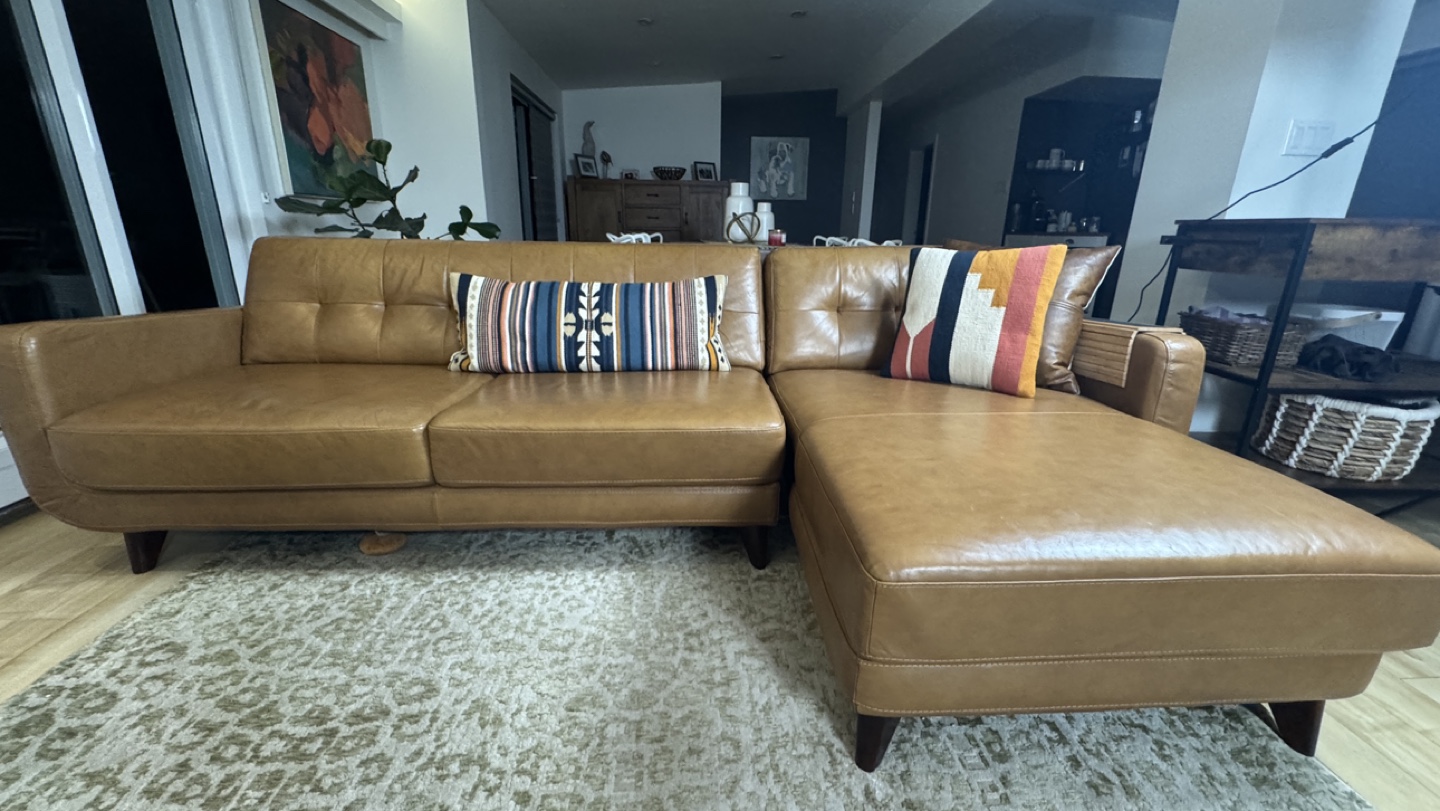 Leather Sectional Sofa cognac