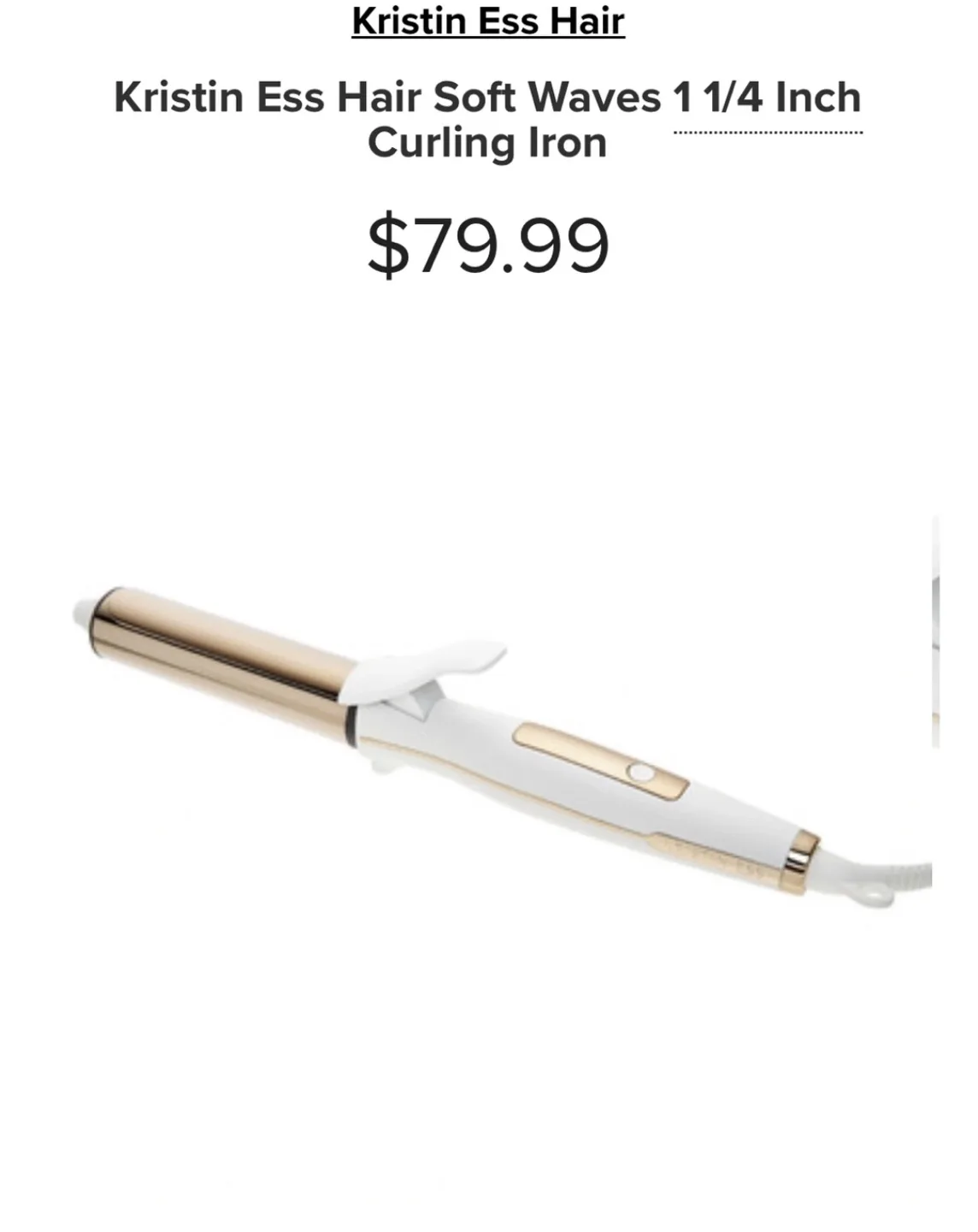 Kristin Ess Hair Soft Waves 1 1/4 Inch Curling Iron image indicator(4)