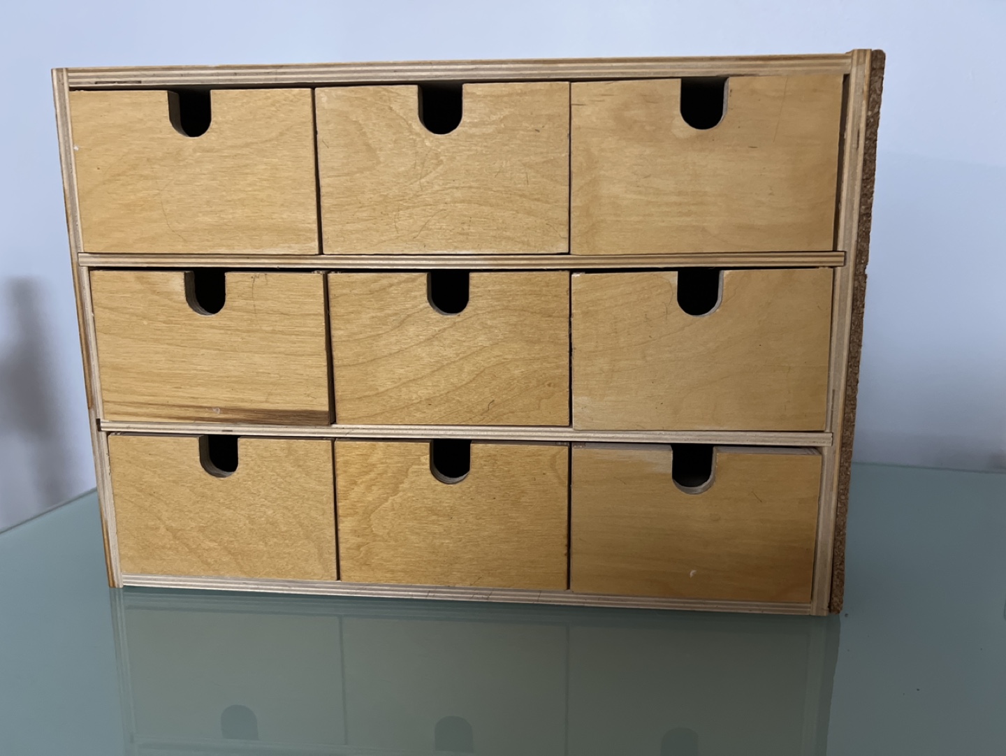 Wooden Organizer with Nine Drawers