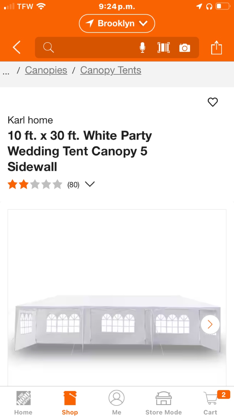 10 ft. x 30 ft. White Party Wedding Tent Canopy 5 Sidewall - photo 3