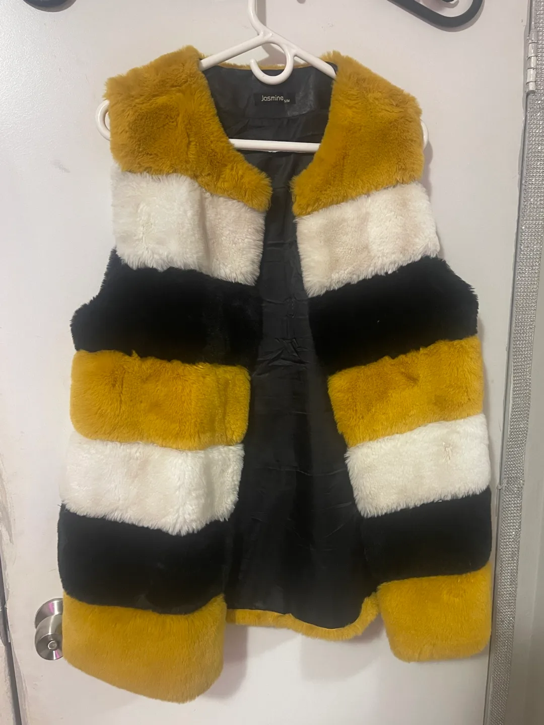 Striped Faux Fur Vest thumbnail