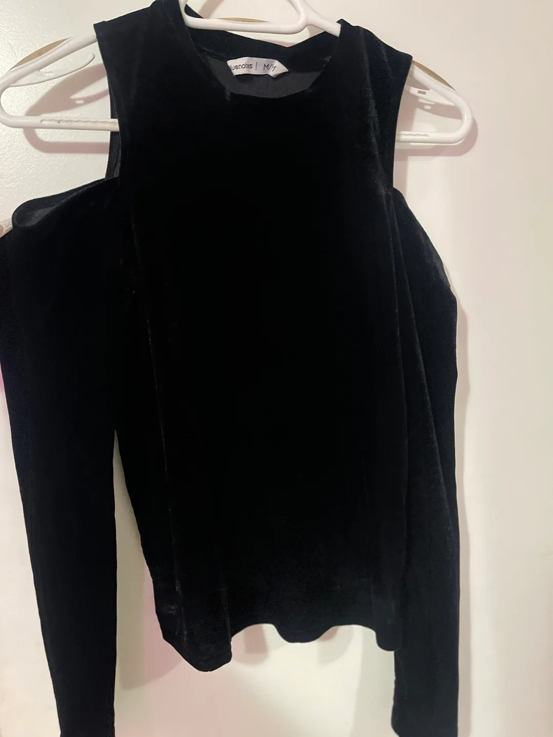Black Velvet Cold Shoulder Top thumbnail