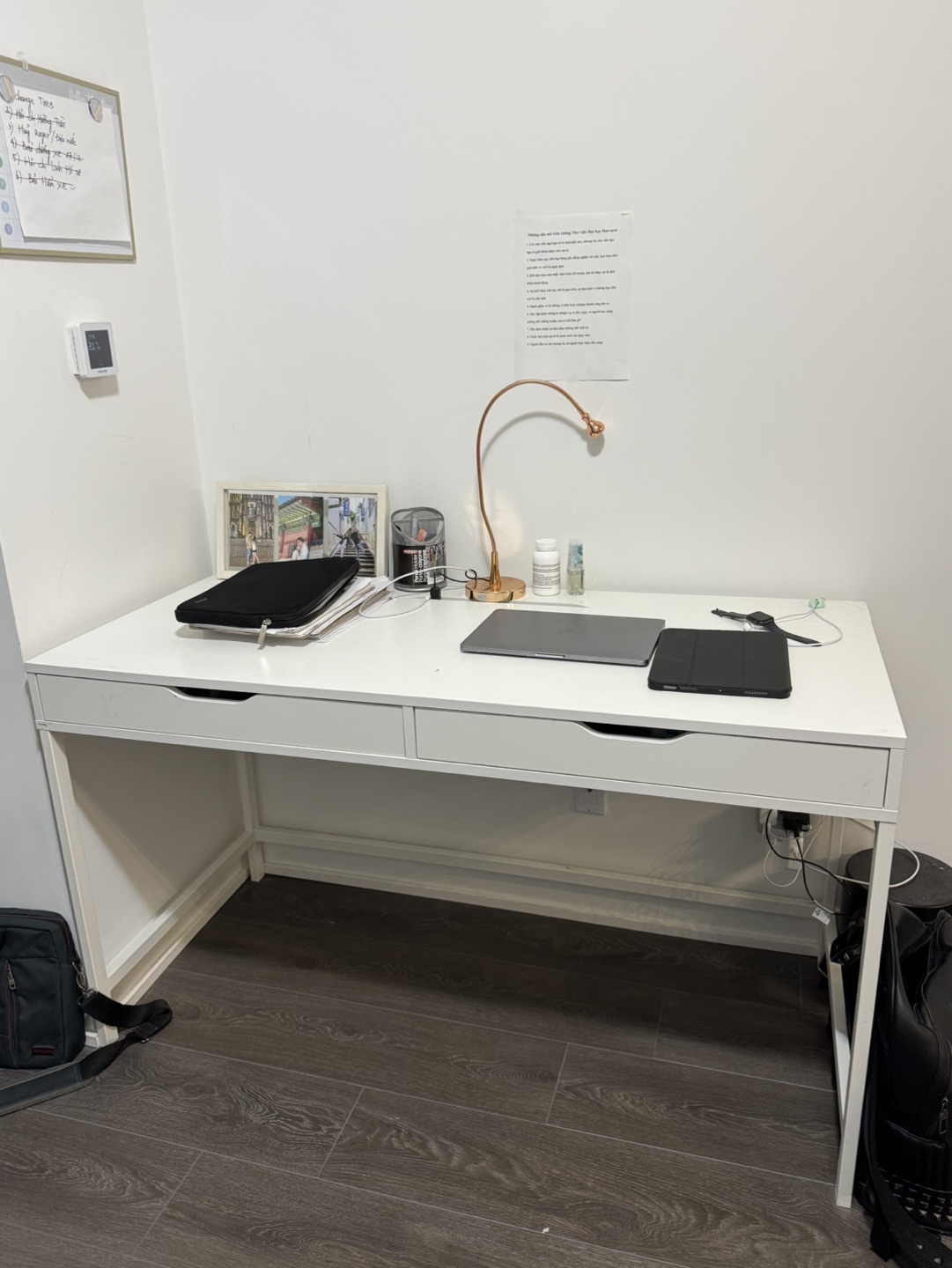 White Desk with Two Drawers
