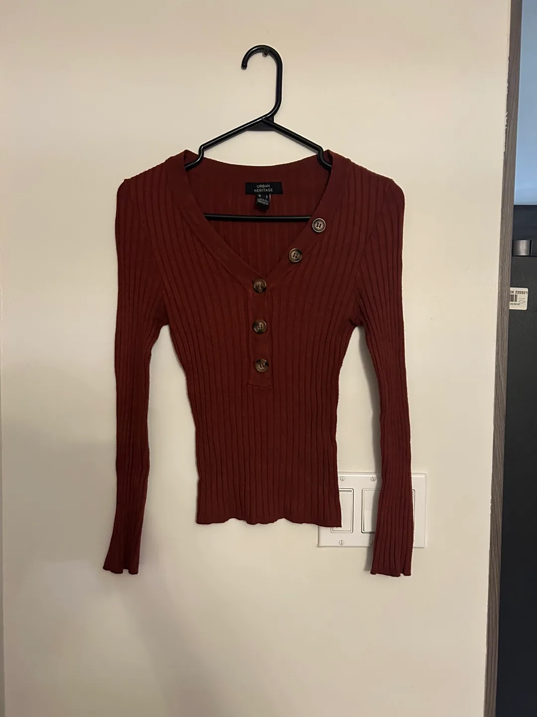Brownish Red Button Up Sweater thumbnail