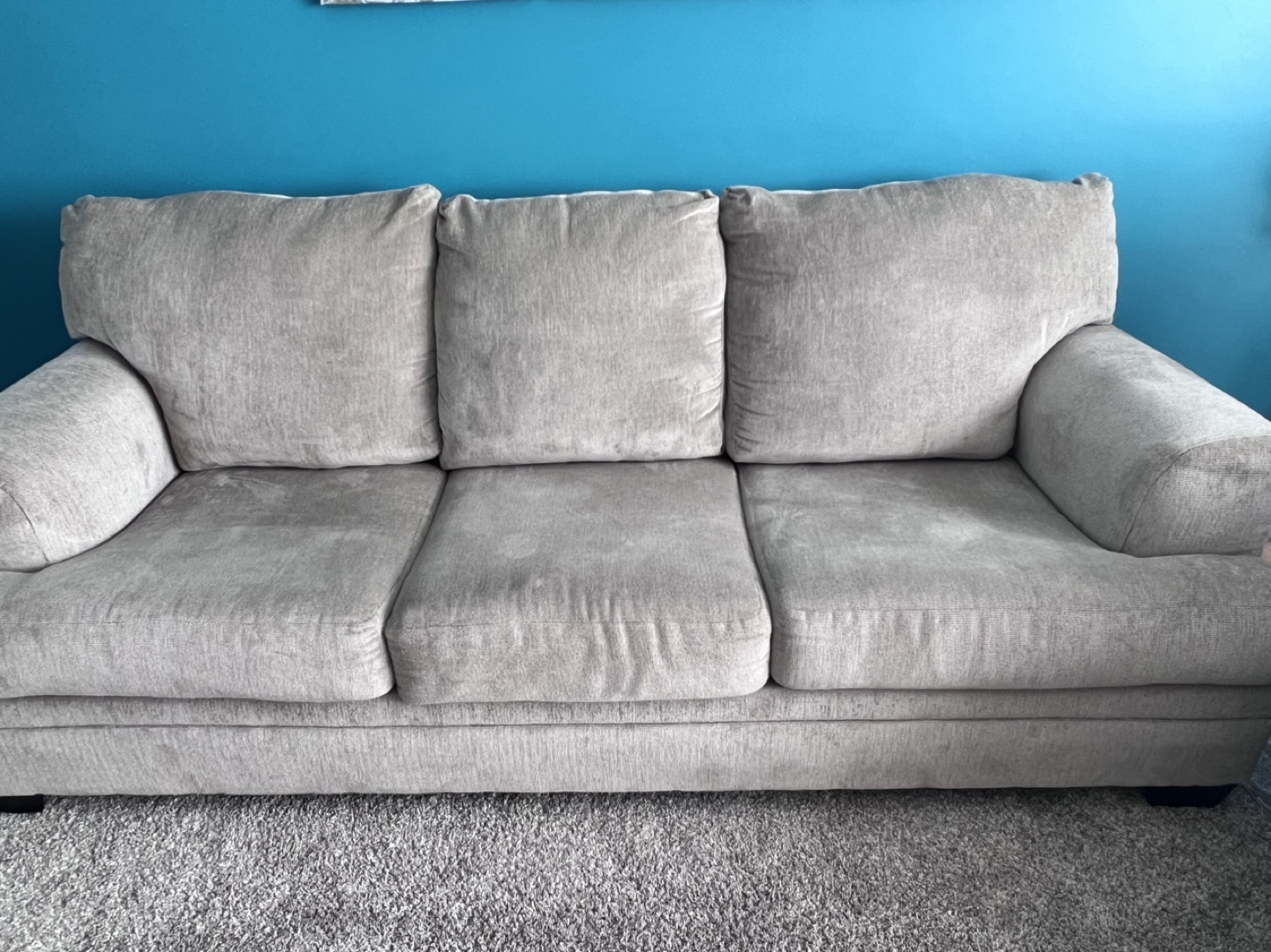 Grey Sofa with Four Pillows