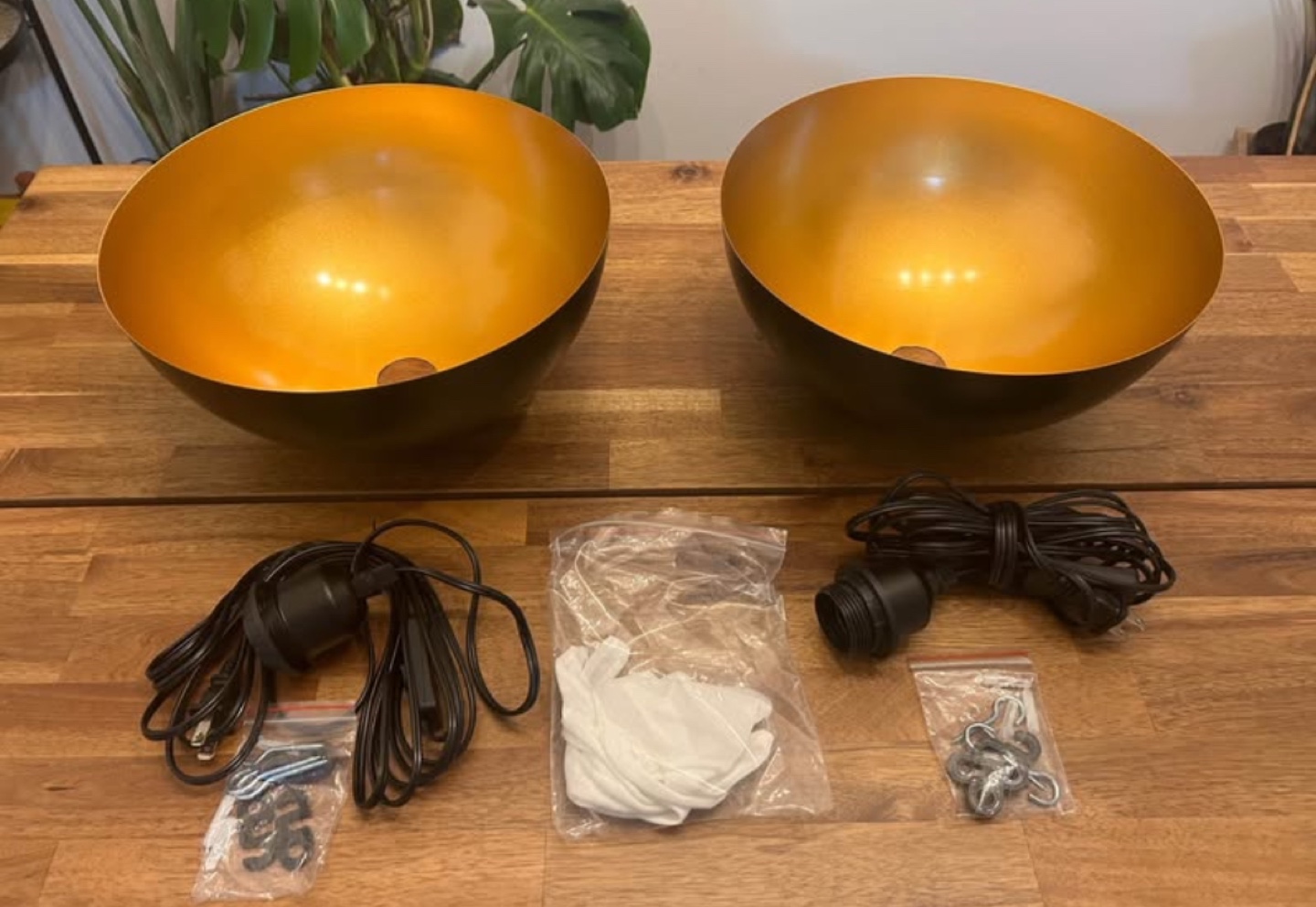 2-pack Black and Gold Pendant Lights - photo 2