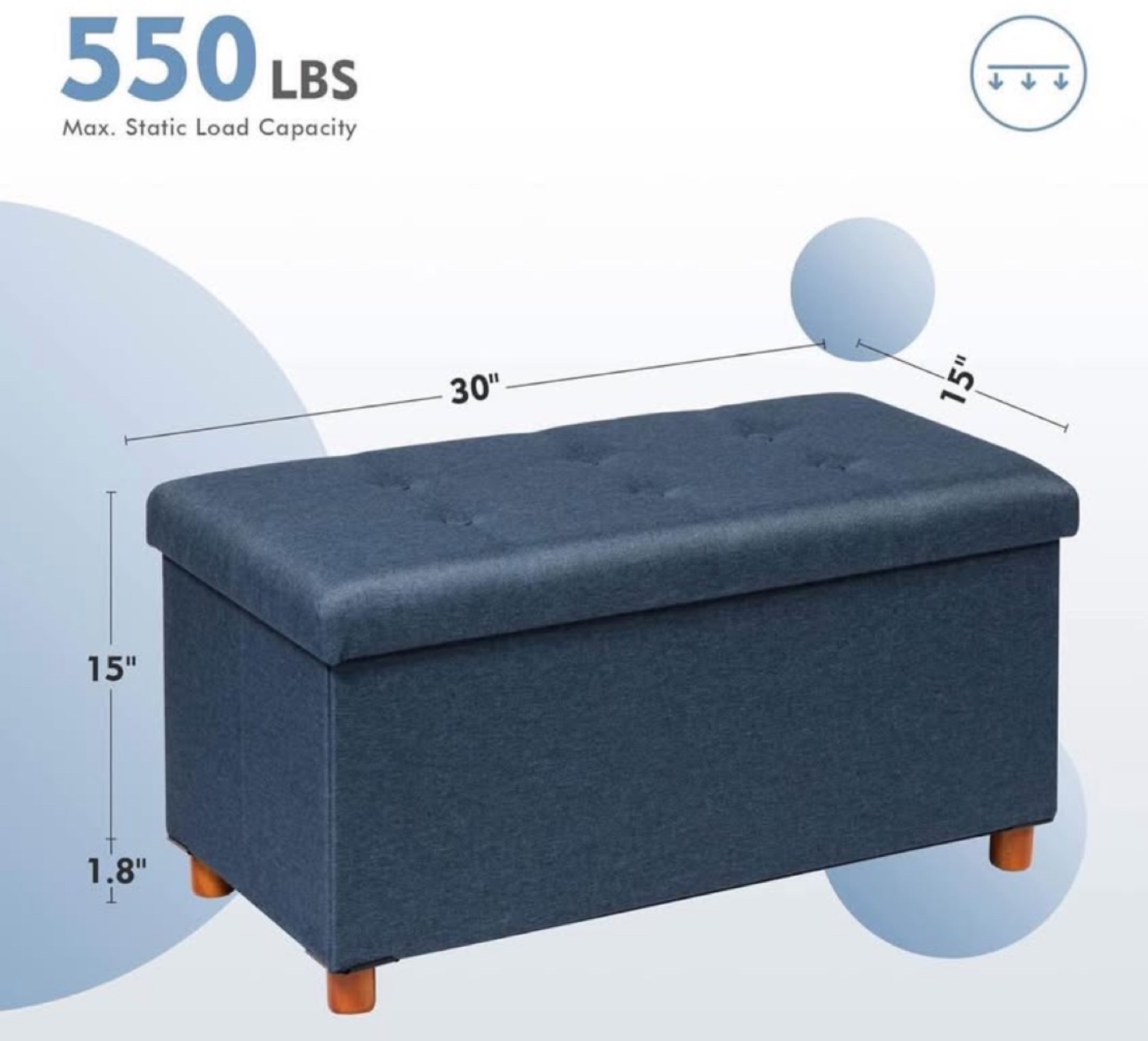 Storage Ottoman Footrest - photo 2