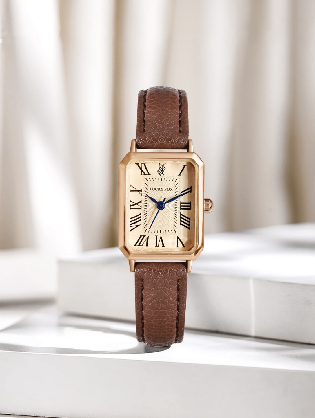 Women's Rose Gold Square Watch - photo 3