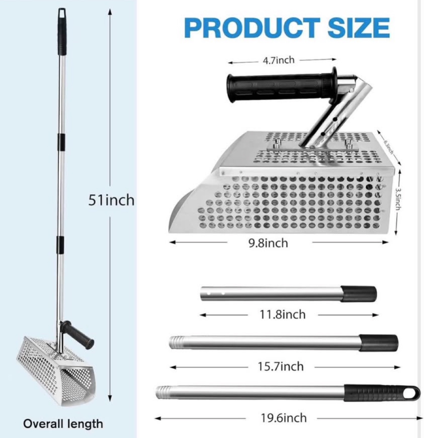 Metal Sand Scoop with Telescoping Handle - photo 5