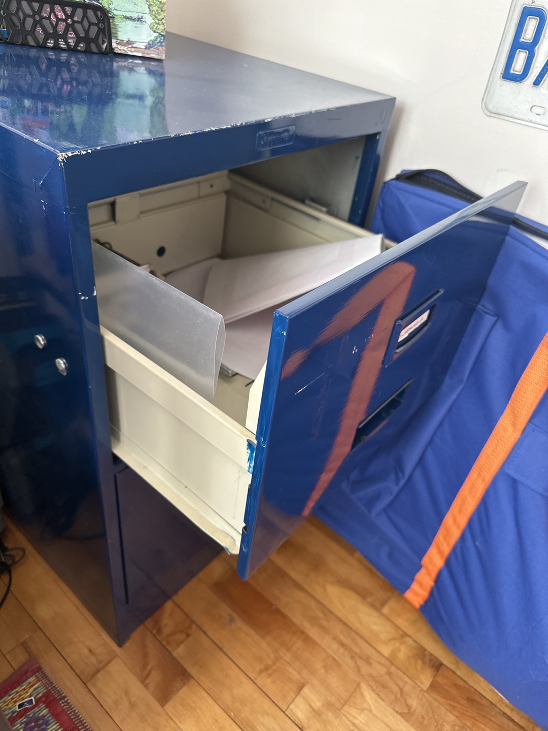 Blue Metal Filing Cabinet - photo 2